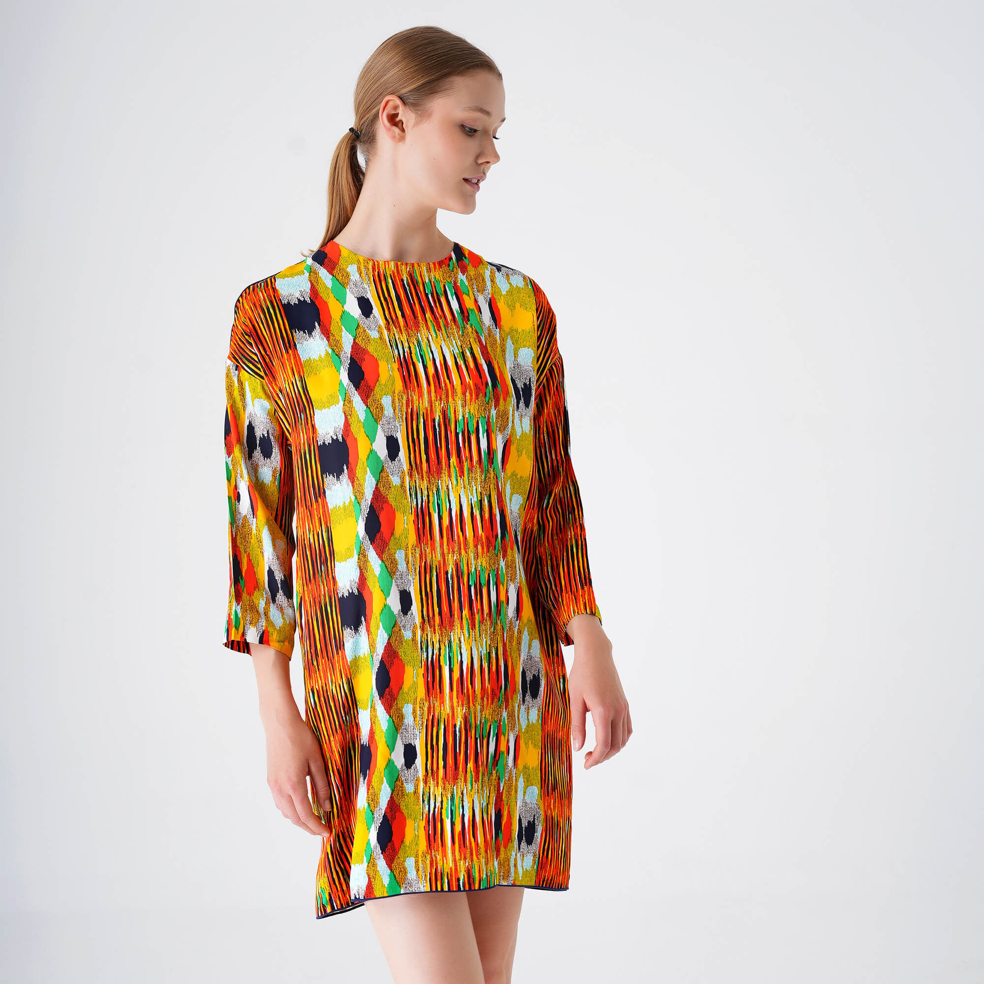 Celine - Multicolor Long Sleeved Pencil Dress